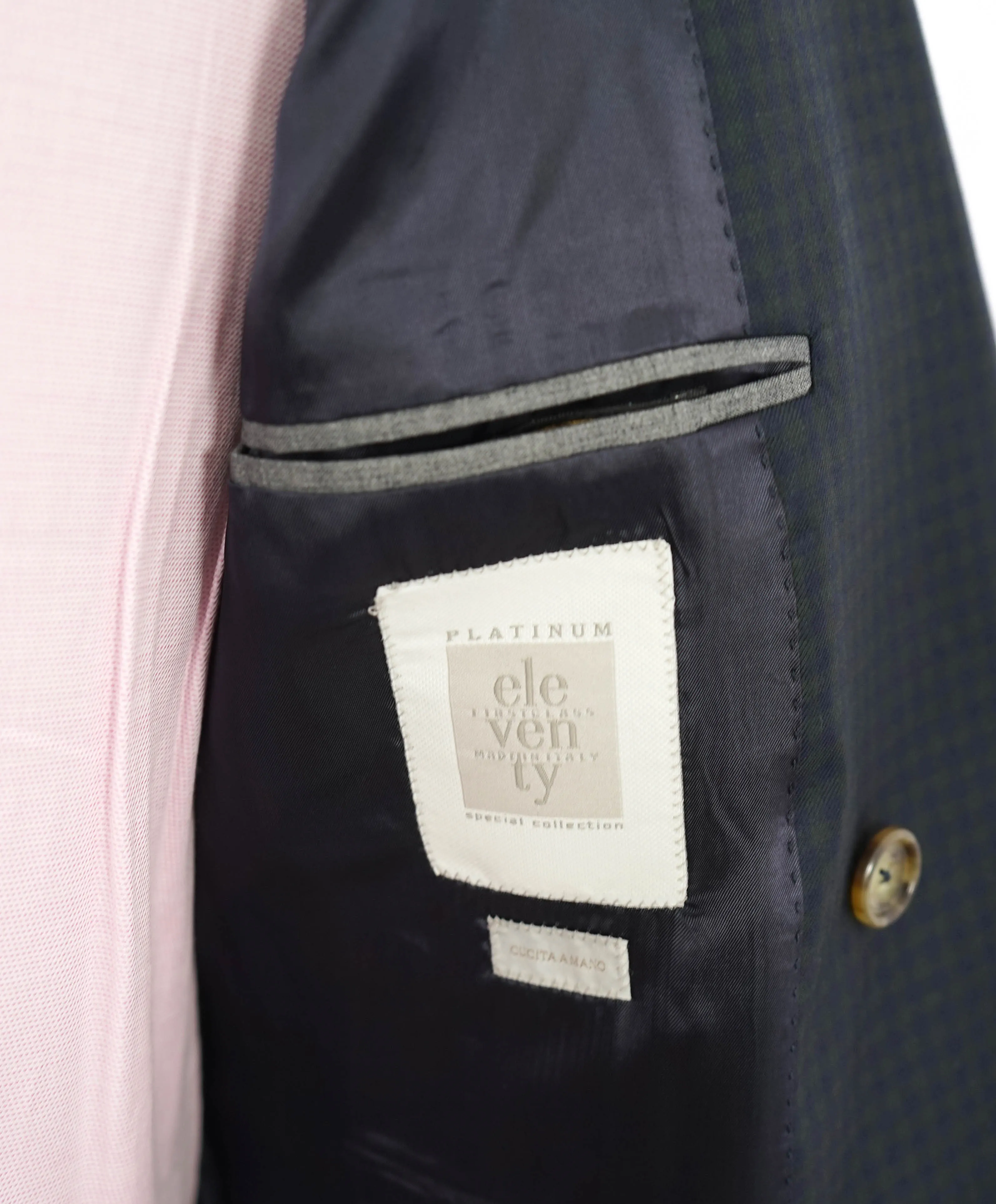 ELEVENTY - By LORO PIANA *DOUBLE BREASTED* Blue & Green Blazer - 40 (50 EU)
